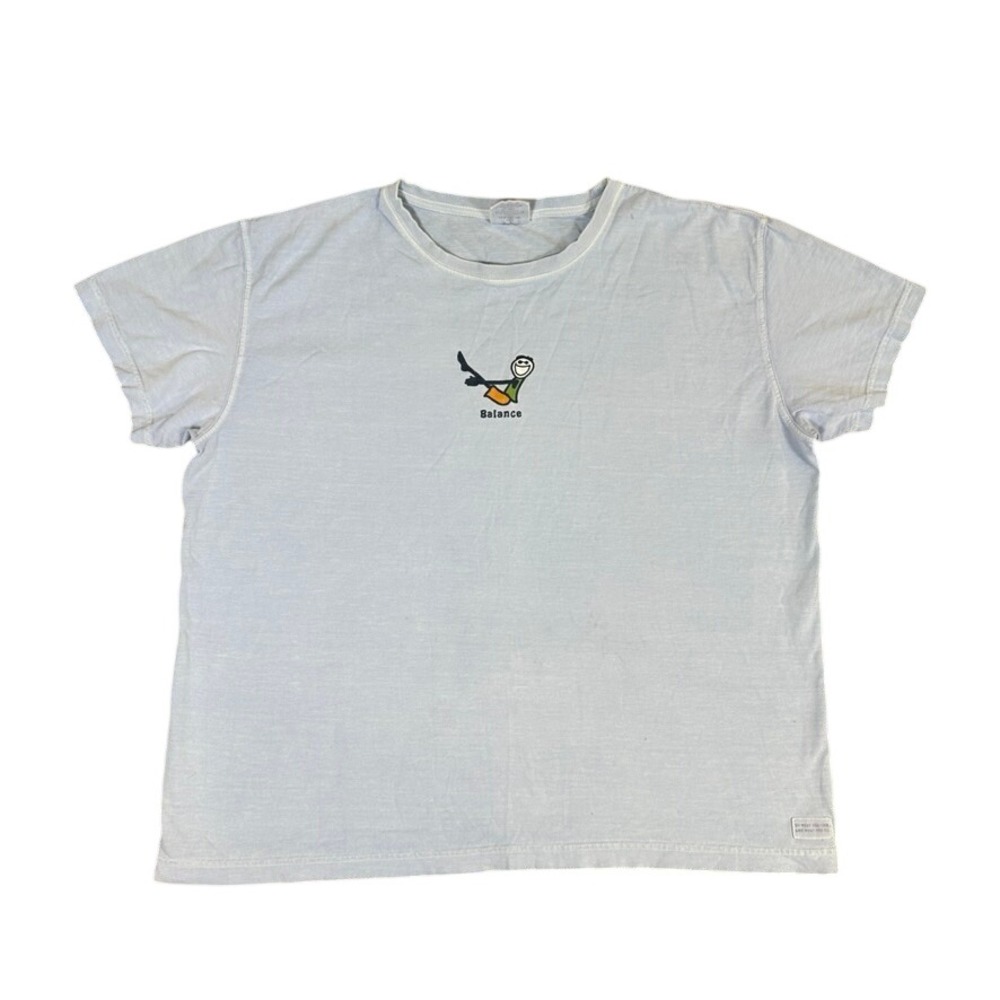Life is Good Balance Jake Yoga Graphic T-Shirt Light Blue Mens XL